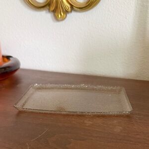 Vintage Elegant Clear Glitter Plastic Trey